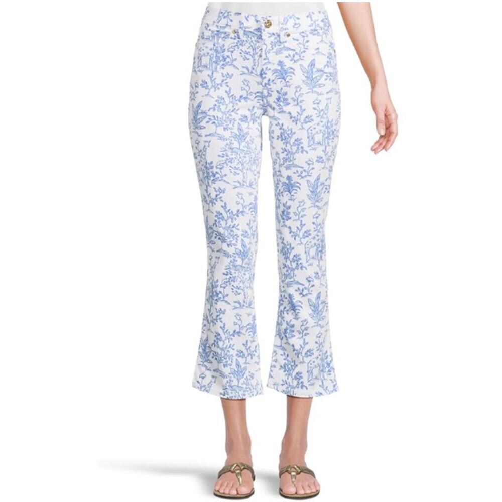 Lilly Pulitzer Women's Resort White Annet High Rise Crop Flare Pants Size 6